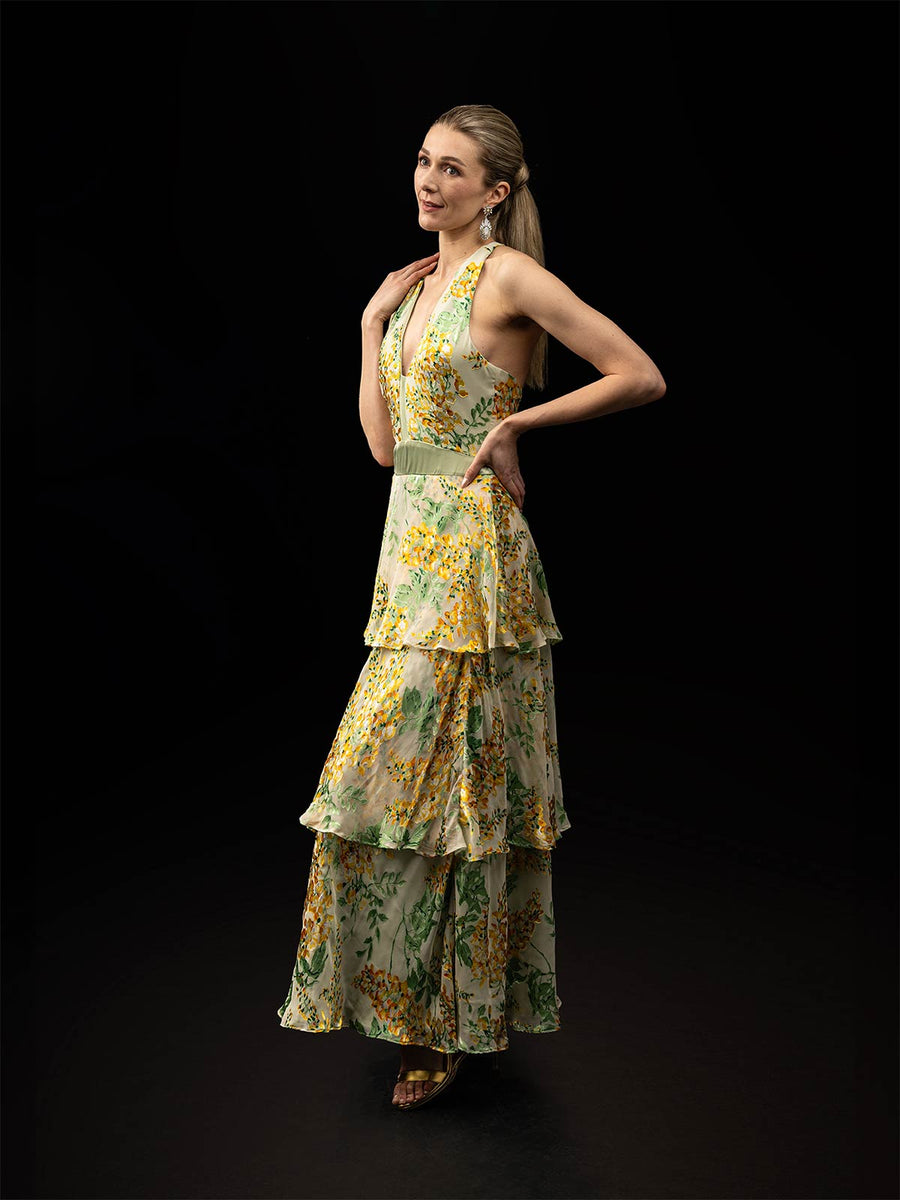 Long Floral Chiffon dress
