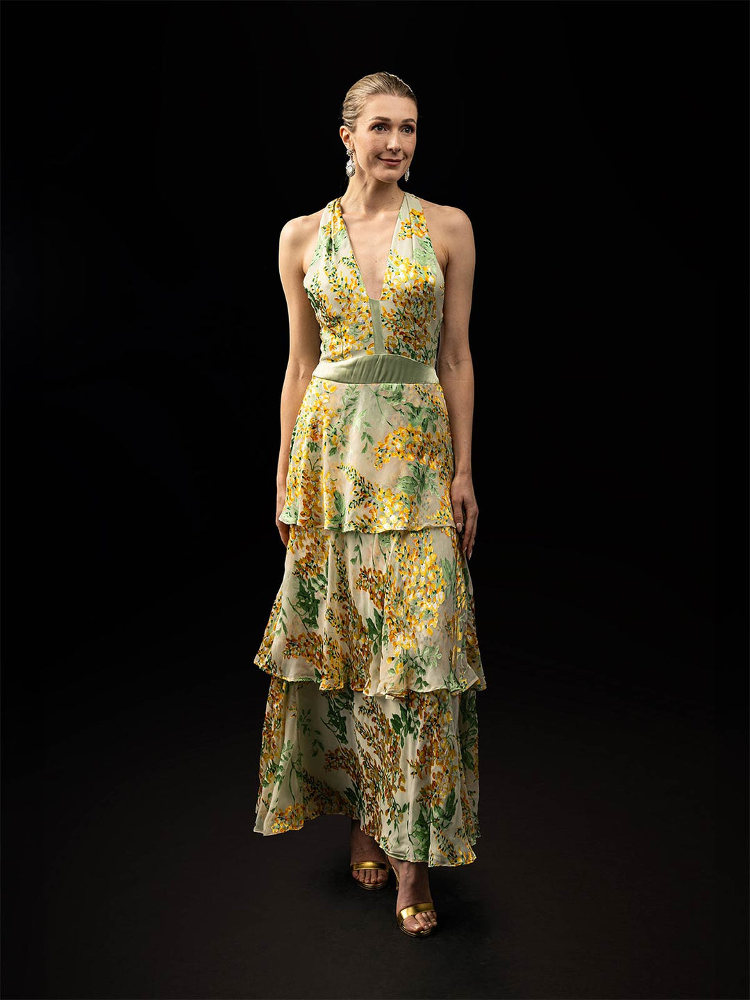 Long Floral Chiffon dress