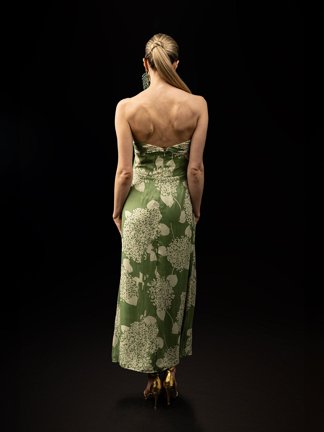 green sweetheart strapless dress Green Chiffon Strapless Dress