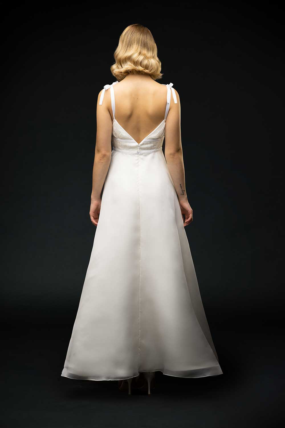 Empire Waist A-Line Wedding Dress - Glyn - Taline Designs Empire Waist A-Line Wedding Dress - Glyn - Taline Designs