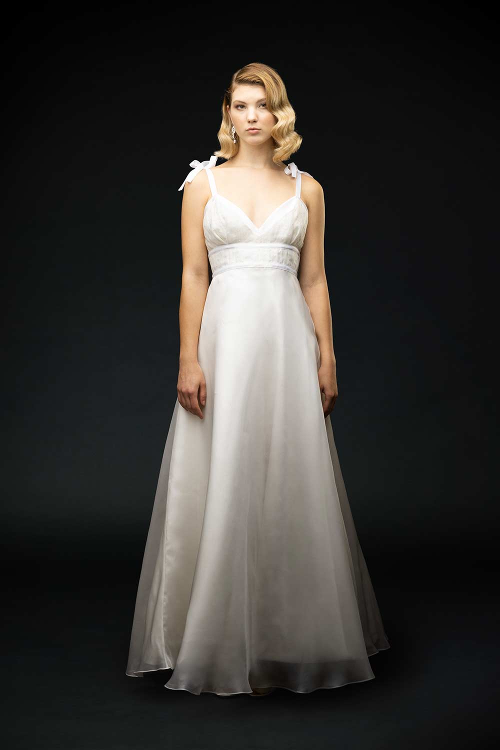 Empire Waist A-Line Wedding Dress - Glyn - Taline Designs Empire Waist A-Line Wedding Dress - Glyn - Taline Designs