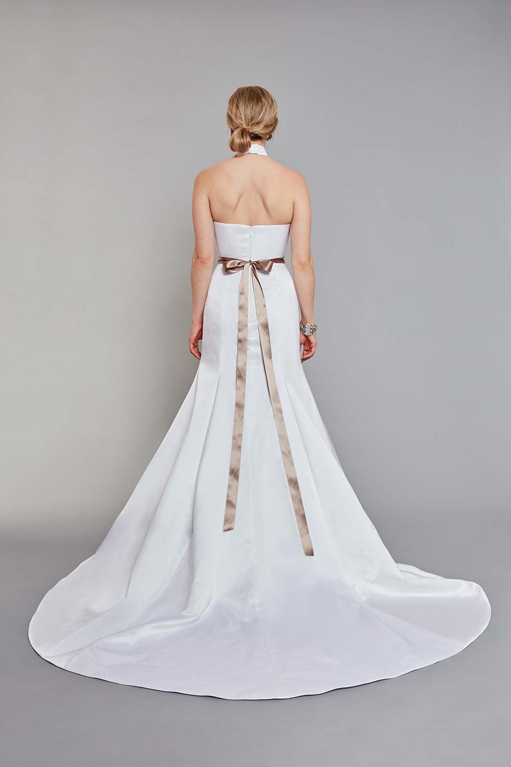 Asymmetrical Halter Wedding Dress - Taline Designs Asymmetrical Halter Wedding Dress - Taline Designs