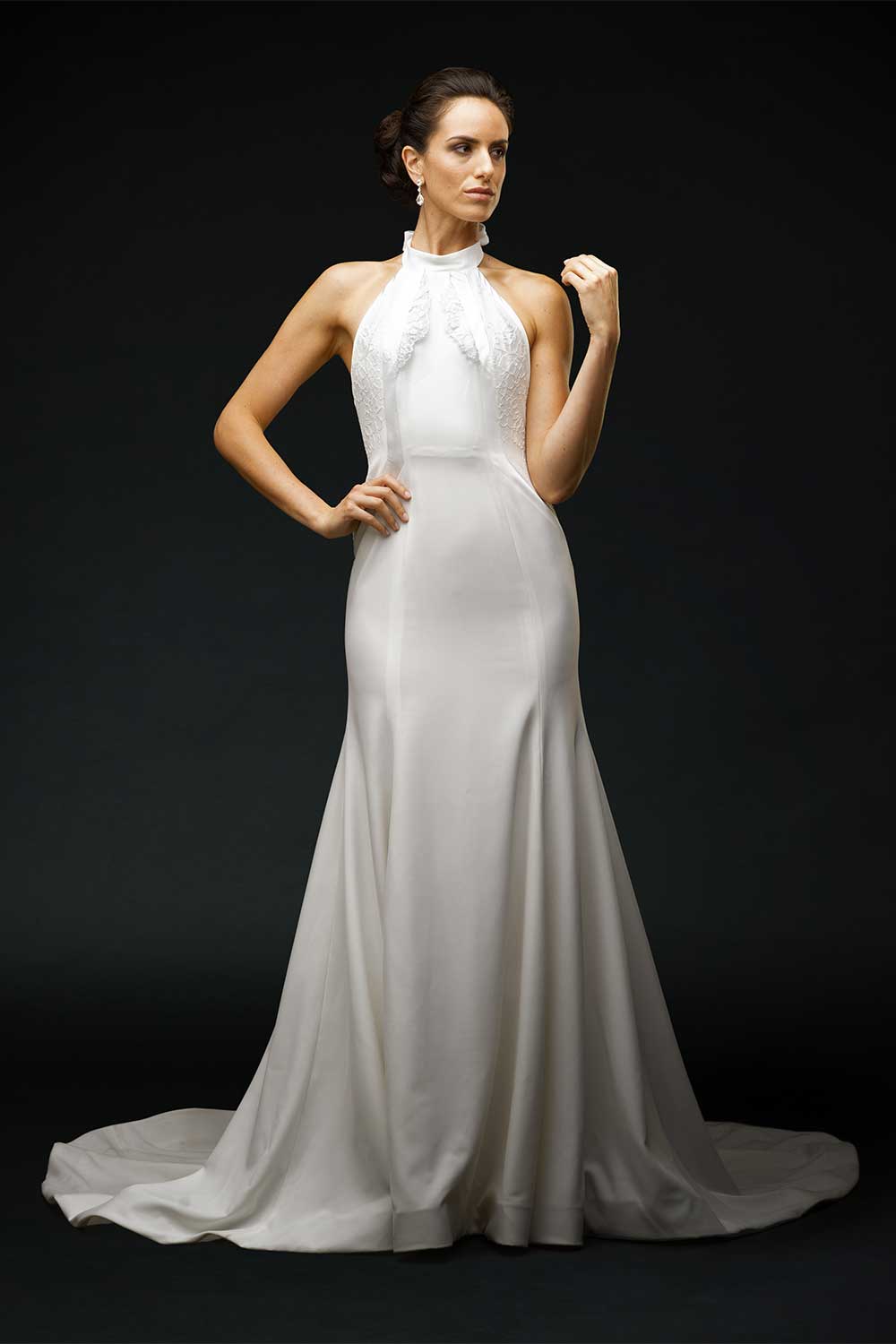 Halter Trumpet Wedding Gown - Taline Designs Halter Trumpet Wedding Gown - Taline Designs