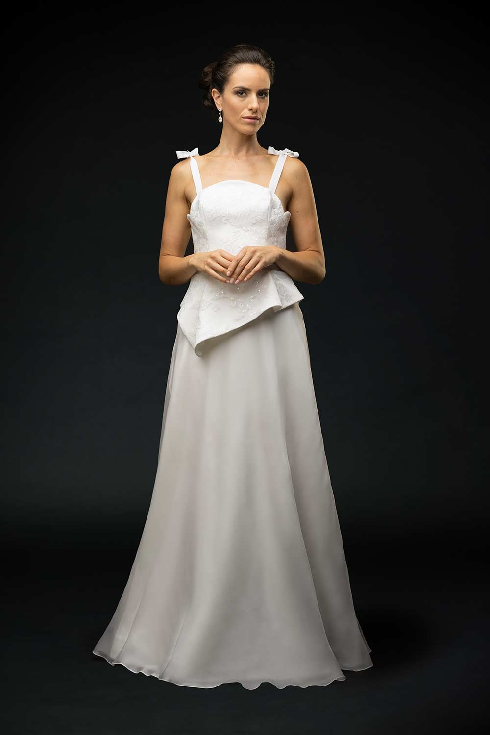 Peplum A-line Wedding Dress - Taline Designs Peplum A-line Wedding Dress - Taline Designs