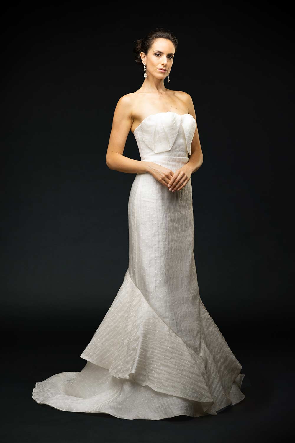 swiss dot wedding dress