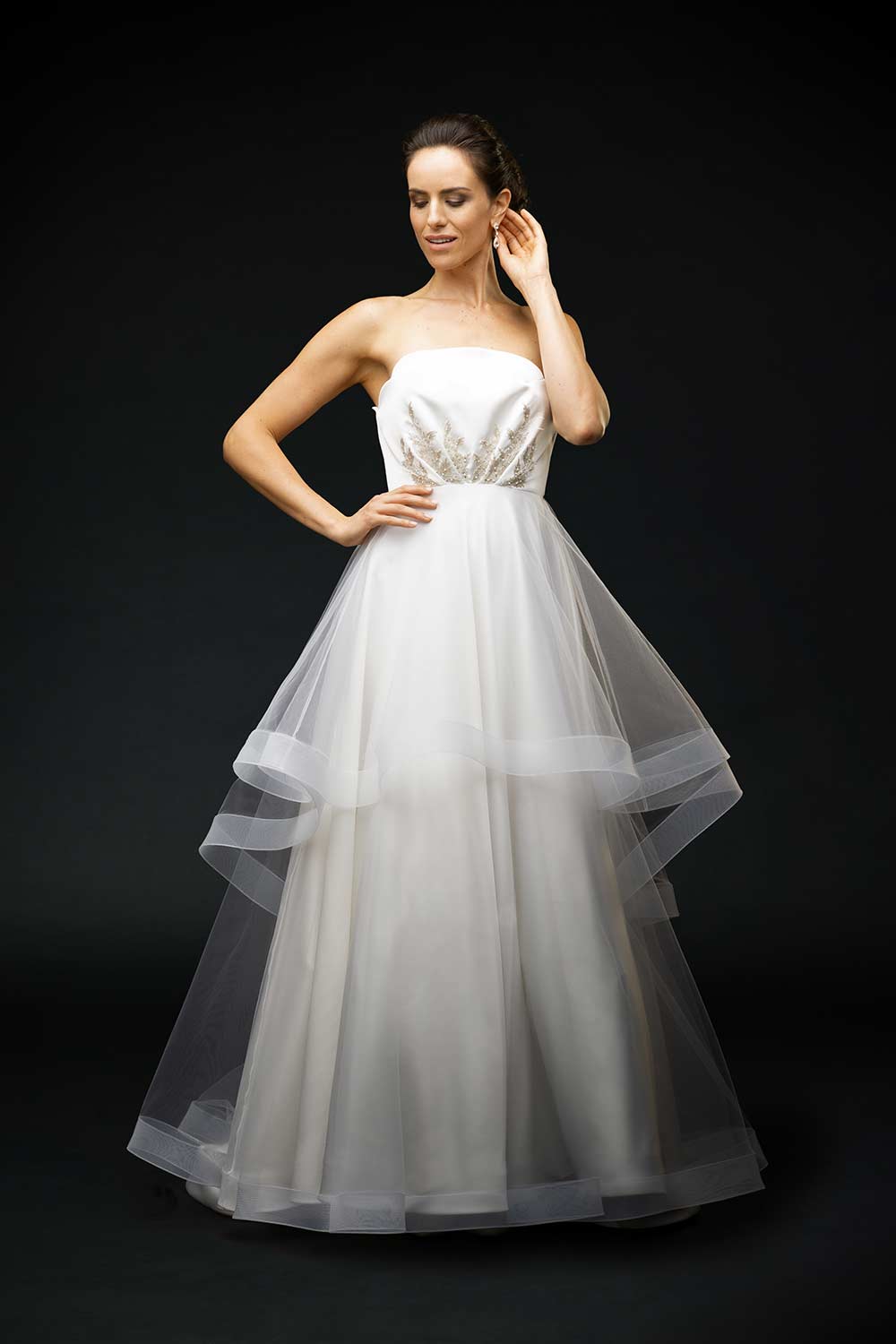 Get this Strapless A-line Wedding Dress - Style 18209 Taline Designs Get this Strapless A-line Wedding Dress - Style 18209 Taline Designs